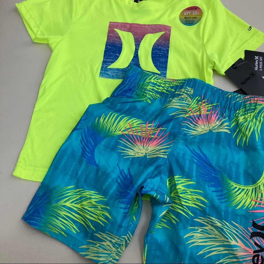 Hurley cute neon palm beach UPF50+ active shorts set 4061 - Picture 9 of 10